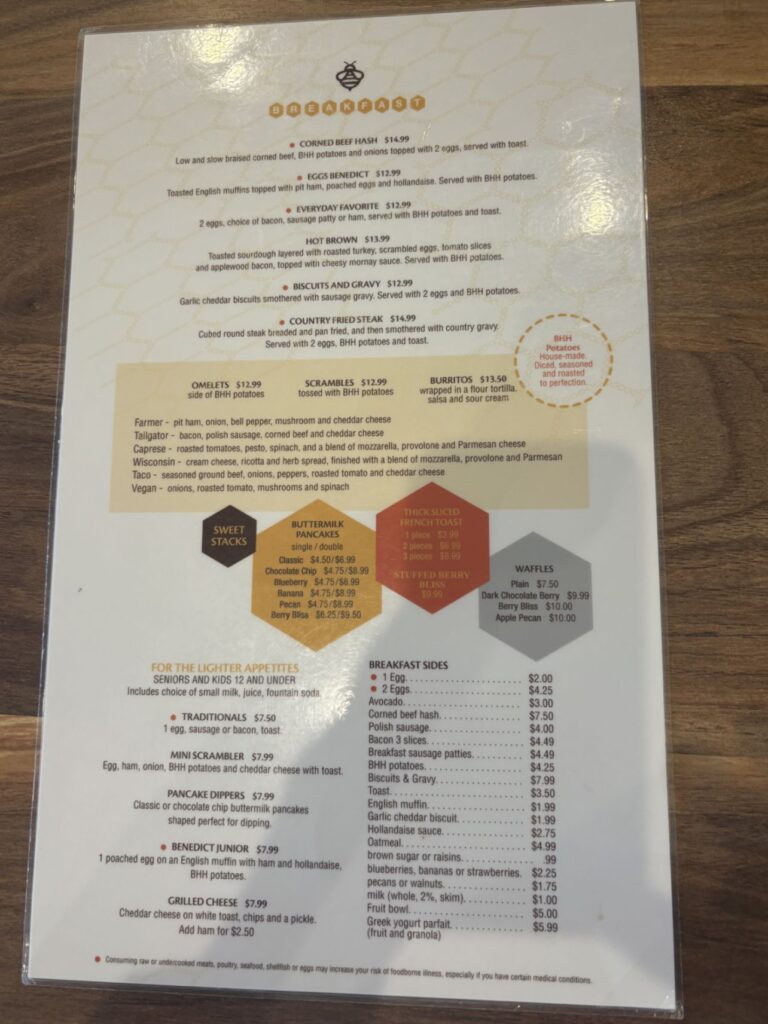Black Honey Hashery Menu 1